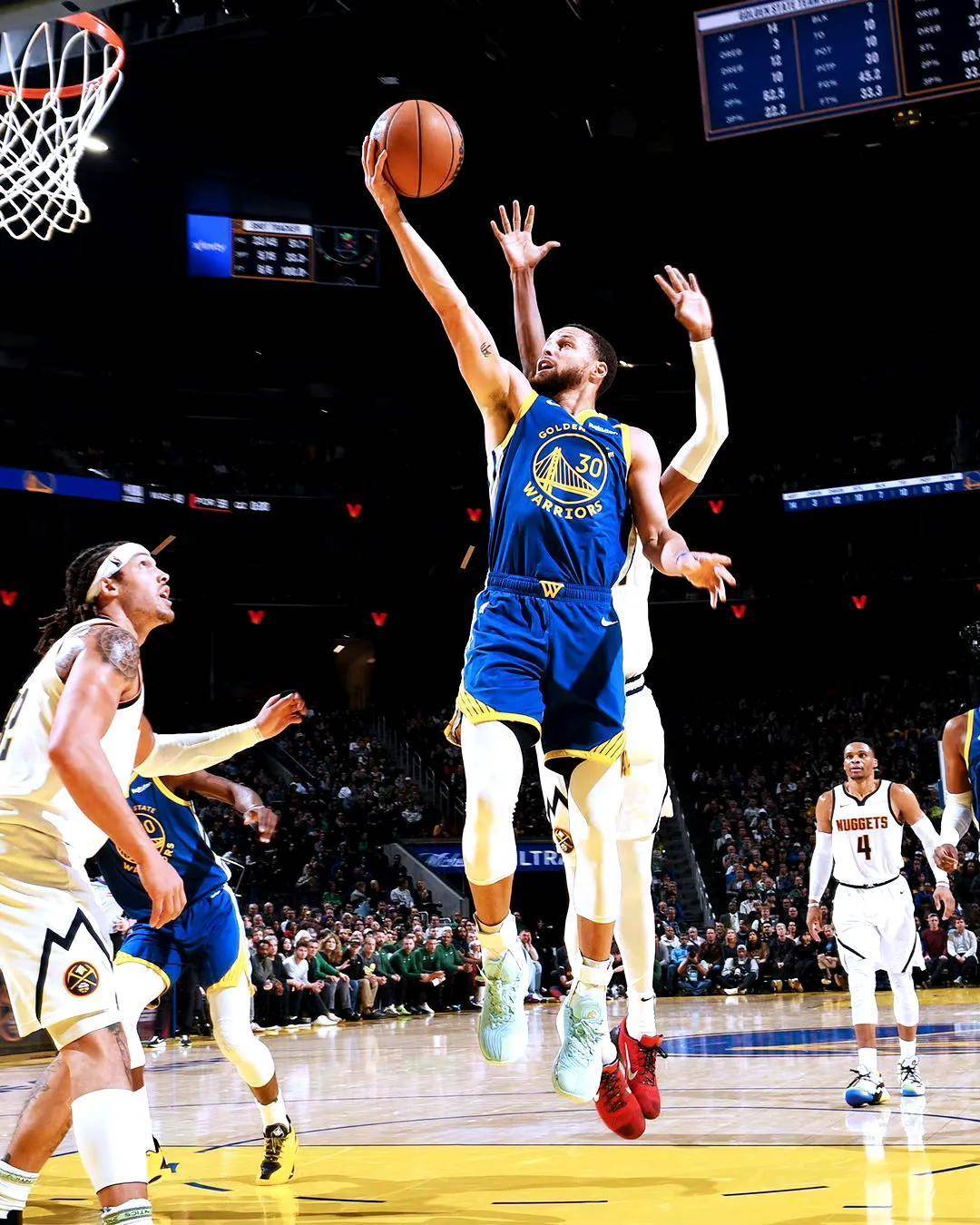 勇士大胜掘金，库里表现全面